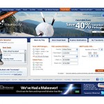 Winter sale for Travelocity Canada website